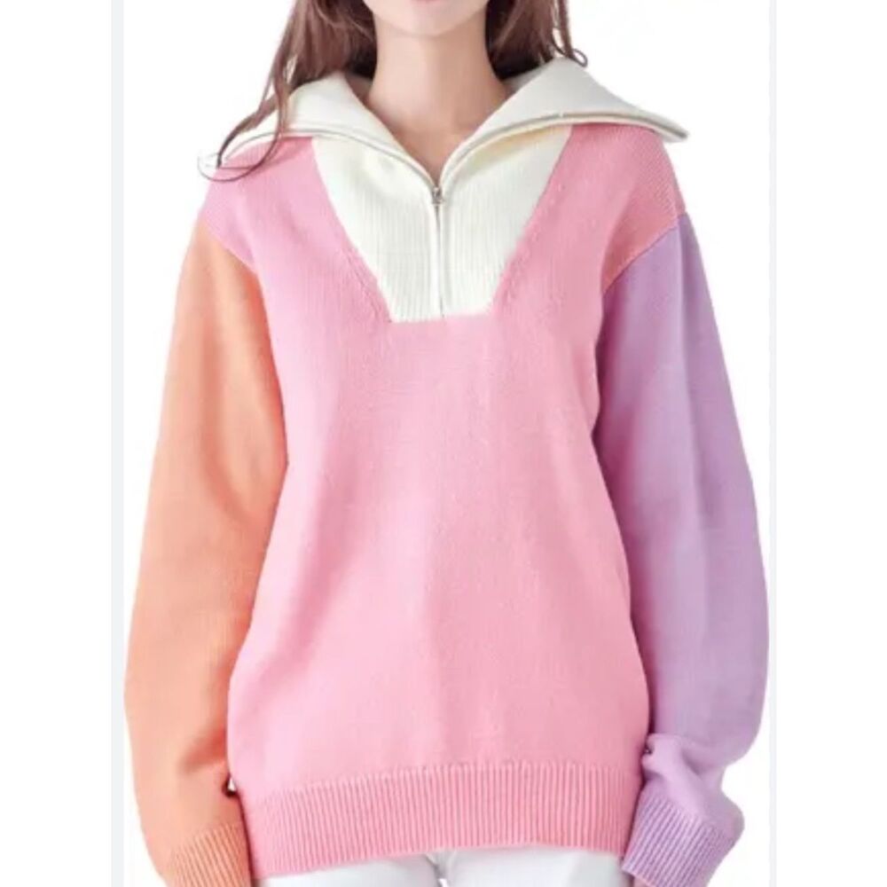 English Factory
Colorblock Half Zip Sweater
ZZ2